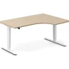 Hæve-sænkebord DNA, Eg 2000x2200mm Højre 3-ben/Alugrå