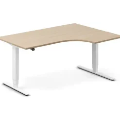 Hæve-sænkebord DNA, Eg 1600x1200mm Højre 2-ben/Hvid