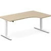 Hæve-sænkebord DNA, Eg 1800x1200mm Højre 2-ben/Hvid