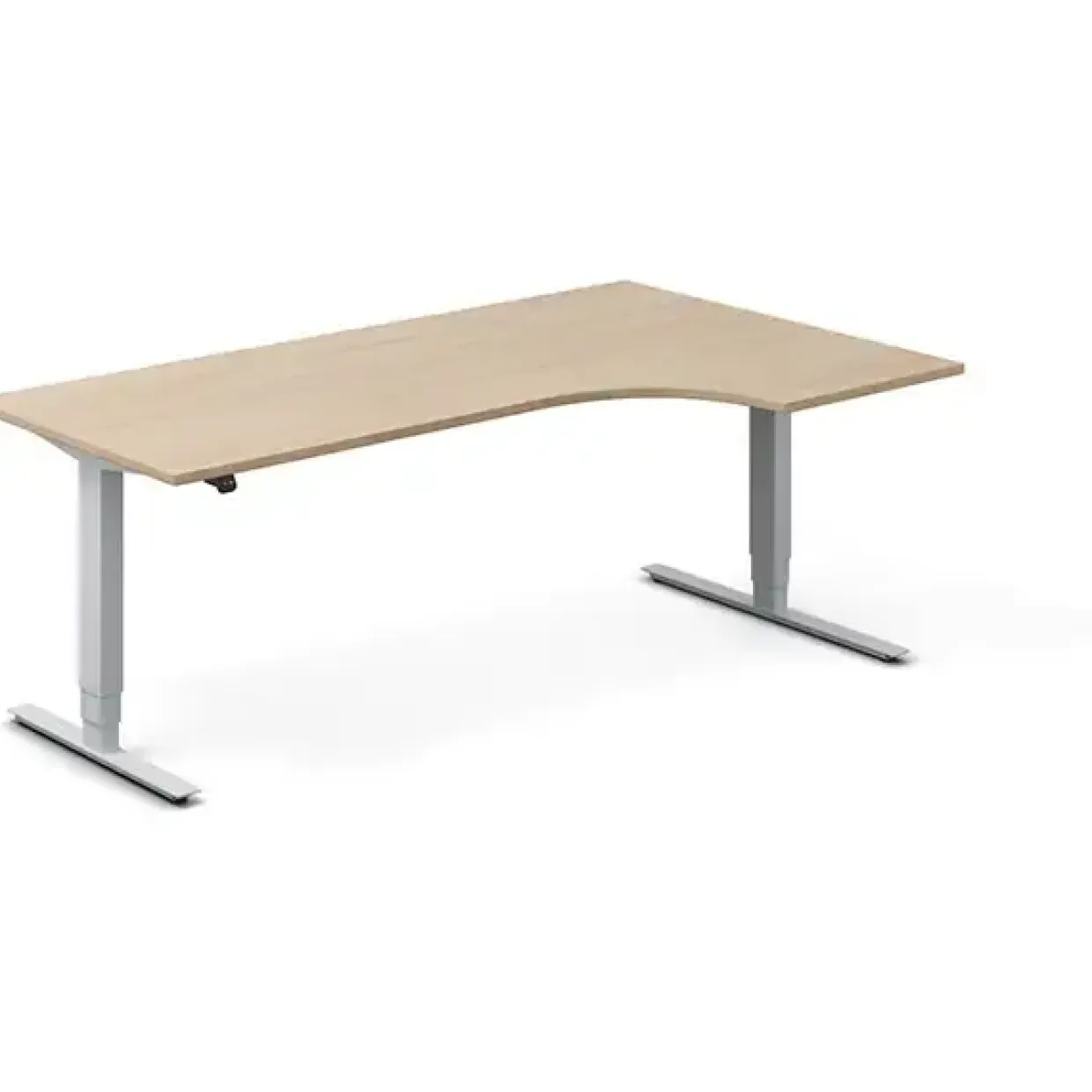 Hæve-sænkebord DNA, Eg 2000x1200mm Højre 2-ben/Alugrå
