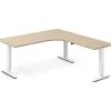 Hæve-sænkebord DNA, Eg 1800x2000mm Højre 3-ben/Hvid