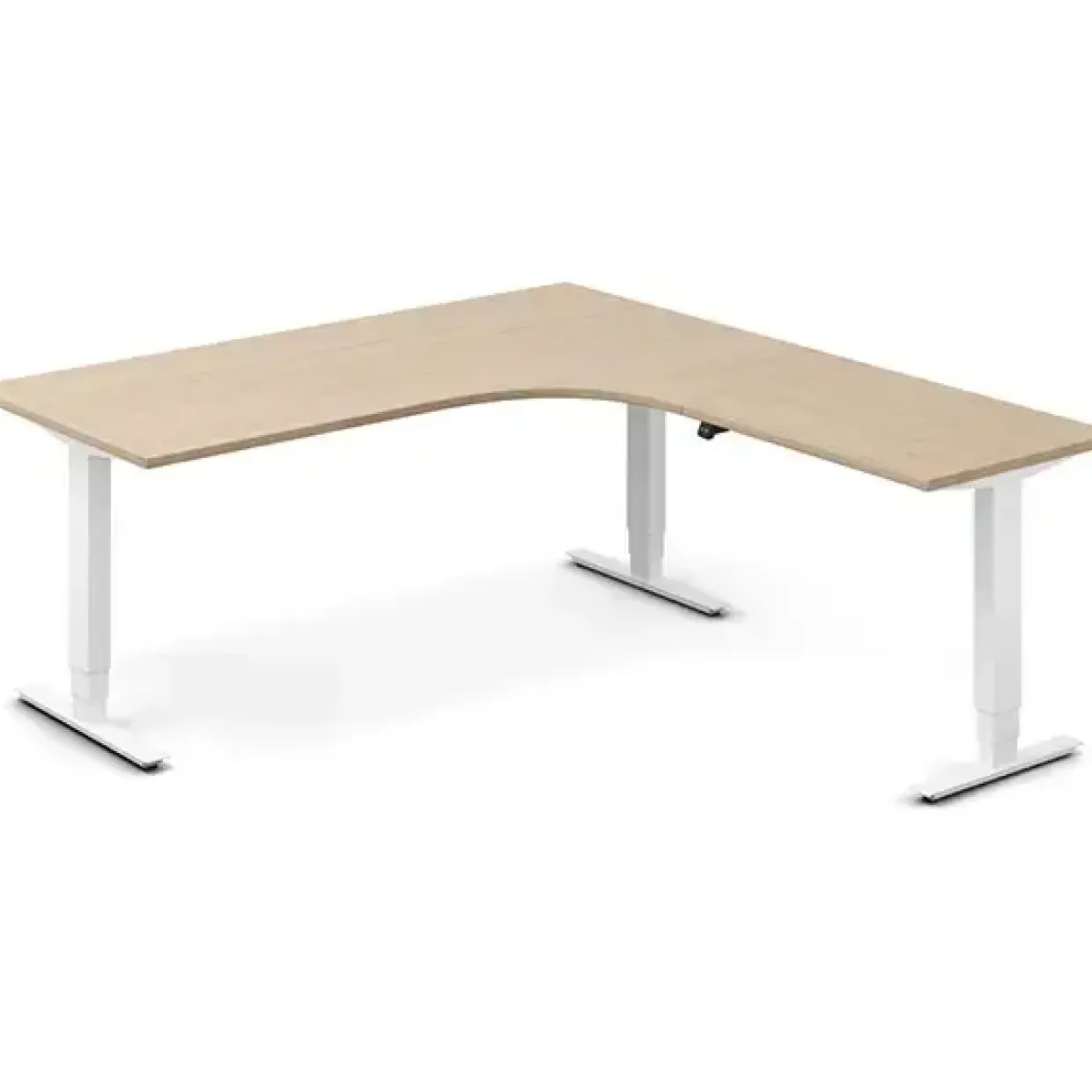 Hæve-sænkebord DNA, Eg 1800x2000mm Højre 3-ben/Hvid