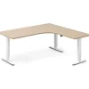 Hæve-sænkebord DNA, Eg 1800x1800mm Højre 3-ben/Hvid