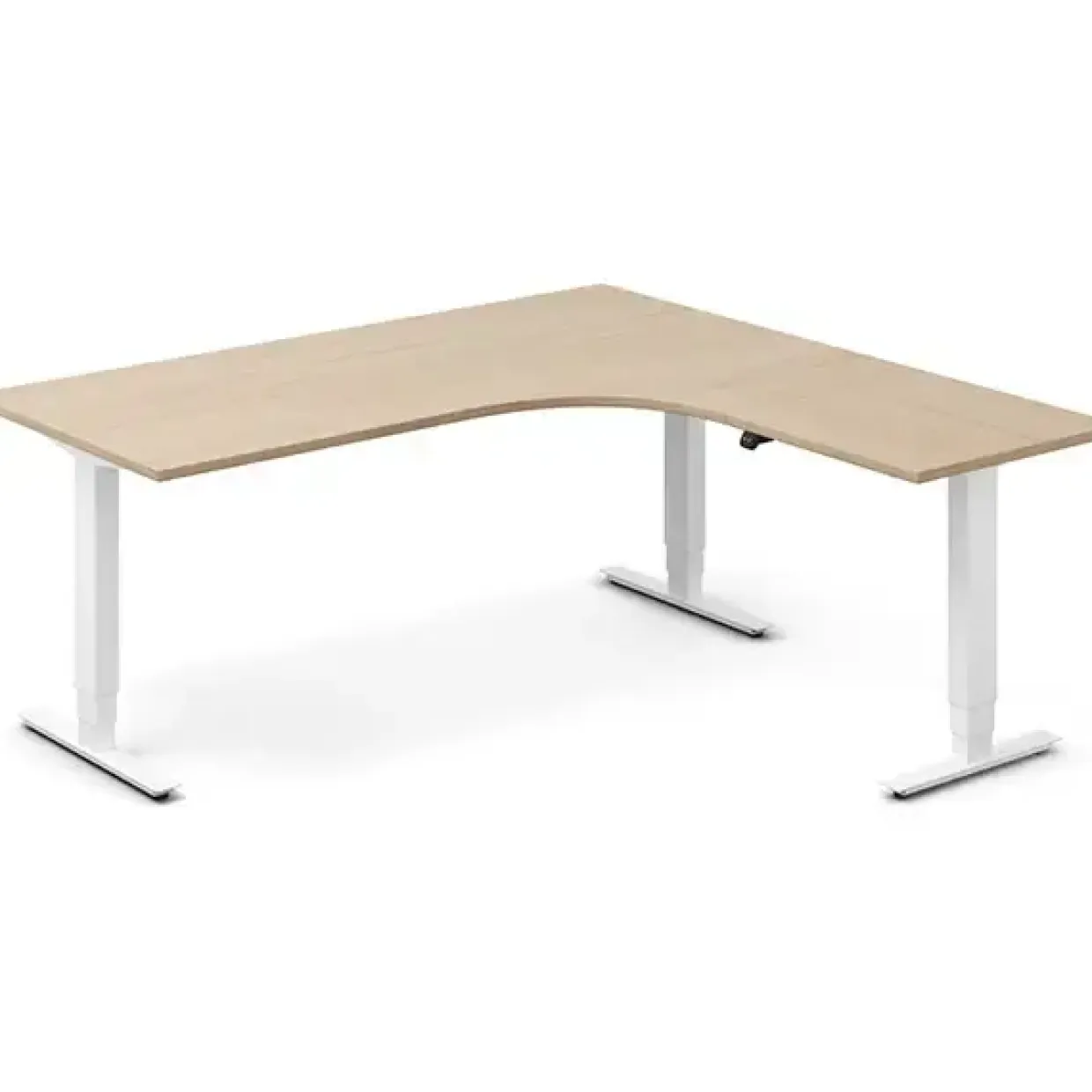 Hæve-sænkebord DNA, Eg 1800x1800mm Højre 3-ben/Hvid