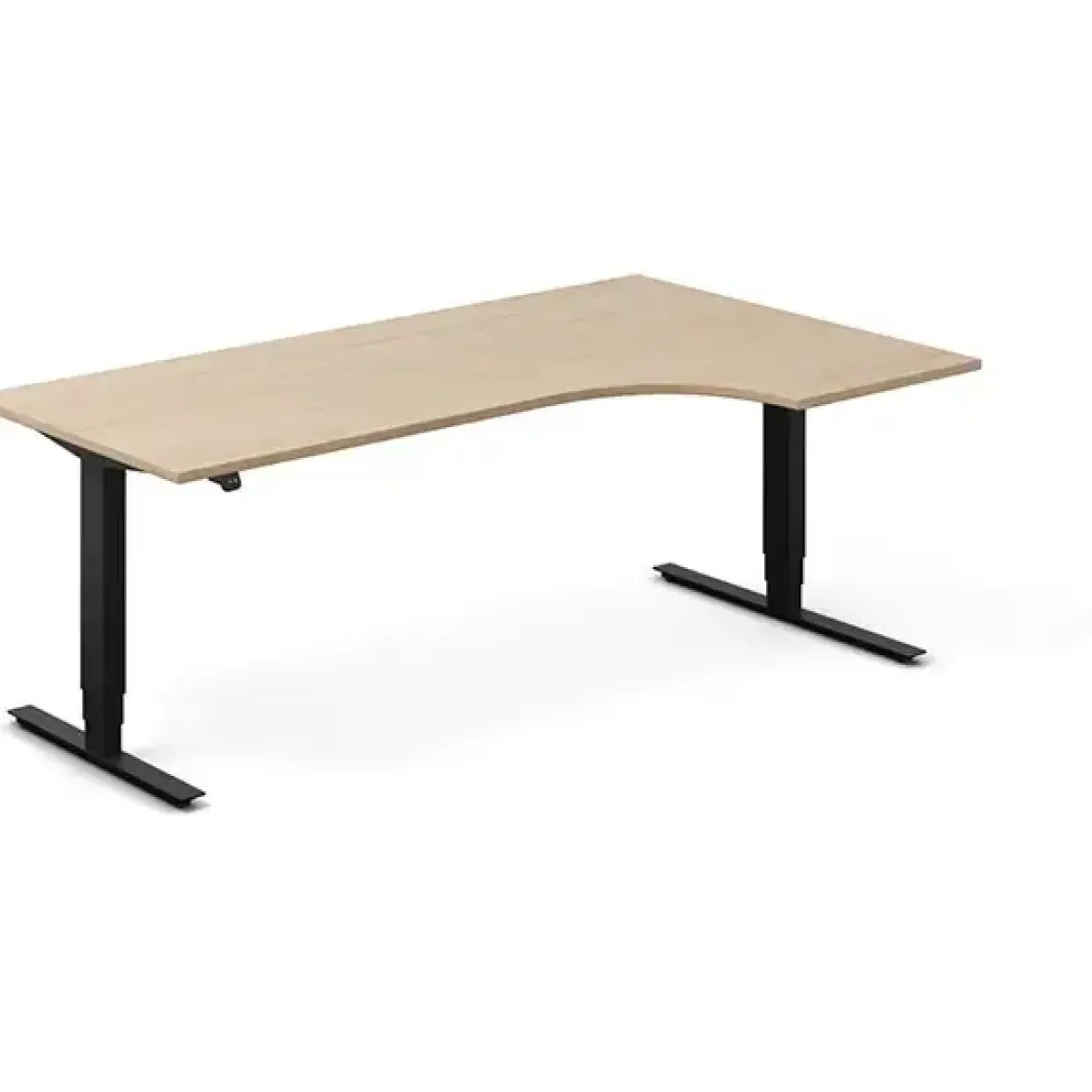 Hæve-sænkebord DNA, Eg 2000x1200mm Højre 2-ben/Sort