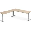 Hæve-sænkebord DNA, Eg 2000x2200mm Venstre 3-ben/Alugrå