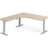 Hæve-sænkebord DNA, Eg 1800x2000mm Venstre 3-ben/Alugrå