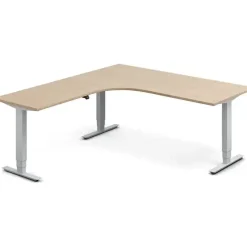 Hæve-sænkebord DNA, Eg 2000x1200mm Venstre 2-ben/Sort
