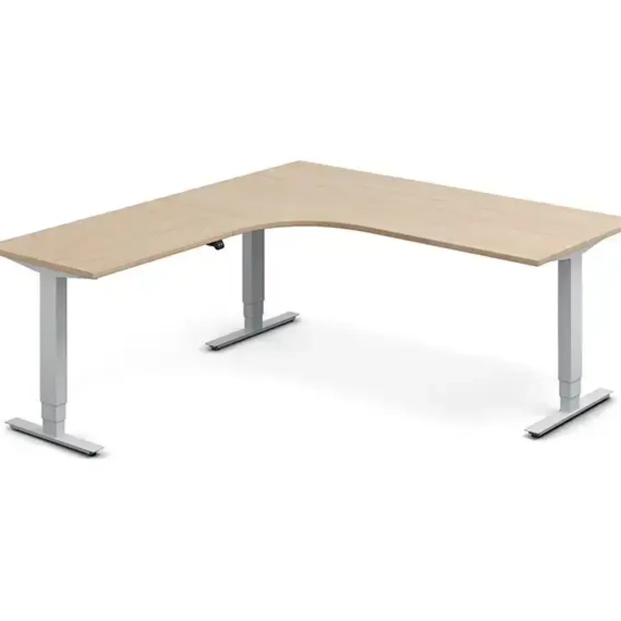 Hæve-sænkebord DNA, Eg 1800x2000mm Venstre 3-ben/Alugrå