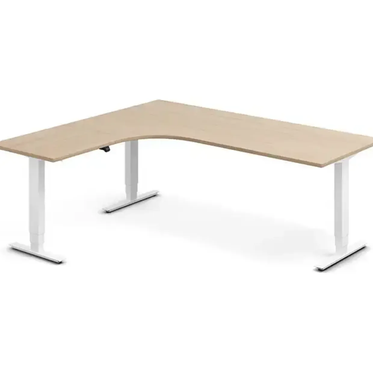 Hæve-sænkebord DNA, Eg 2000x1800mm Venstre 3-ben/Hvid
