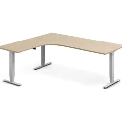 Hæve-sænkebord DNA, Eg 2000x1800mm Venstre 3-ben/Alugrå