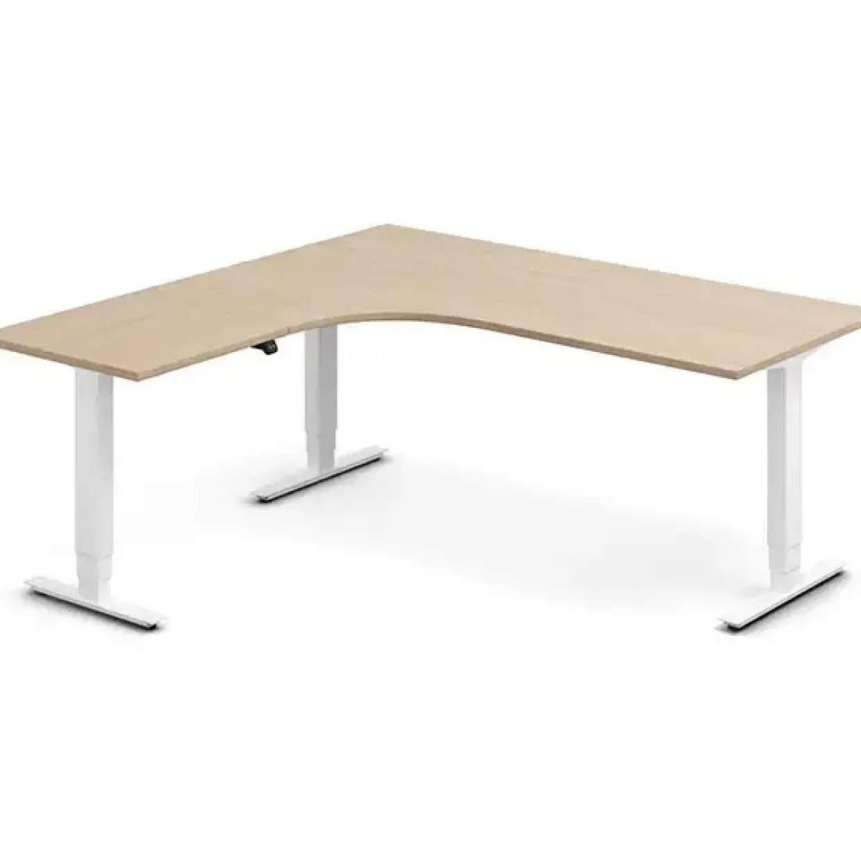 Hæve-sænkebord DNA, Eg 1800x1800mm Venstre 3-ben/Hvid