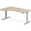 Hæve-sænkebord DNA, Eg 1800x1200mm Venstre 2-ben/Alugrå