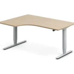 Hæve-sænkebord DNA, Eg 1600x1200mm Venstre 2-ben/Alugrå