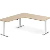 Hæve-sænkebord DNA, Eg 1800x2000mm Venstre 3-ben/Hvid