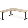 Hæve-sænkebord DNA, Eg 2000x2000mm Venstre 3-ben/Sort