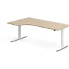 Hæve-sænkebord DNA, Eg 2000x1200mm Venstre 2-ben/Hvid