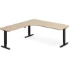 Hæve-sænkebord DNA, Eg 2000x2200mm Venstre 3-ben/Sort