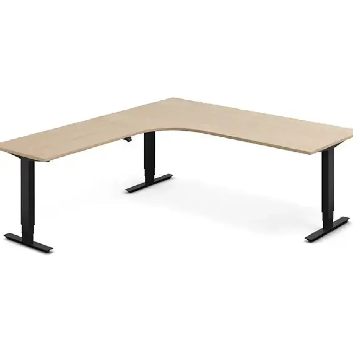 Hæve-sænkebord DNA, Eg 2000x2200mm Venstre 3-ben/Sort