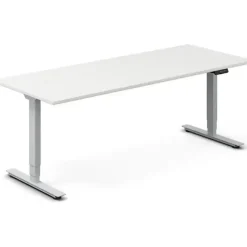 Hæve-sænkebord DNA, Hvid 2000x800mm 2-ben/Alugrå