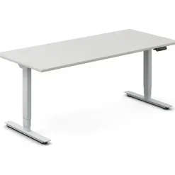 Hæve-sænkebord DNA, Lysgrå 2000x800 mm 2-ben/Alugrå