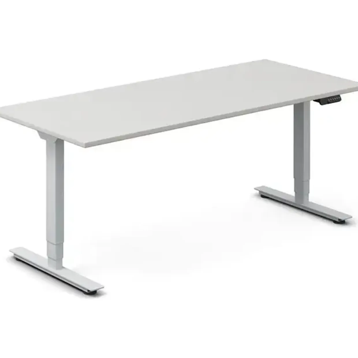 Hæve-sænkebord DNA, Lysgrå 2000x800 mm 2-ben/Alugrå