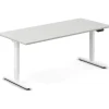 Hæve-sænkebord DNA, Lysgrå 2000x800 mm 2-ben/Hvid