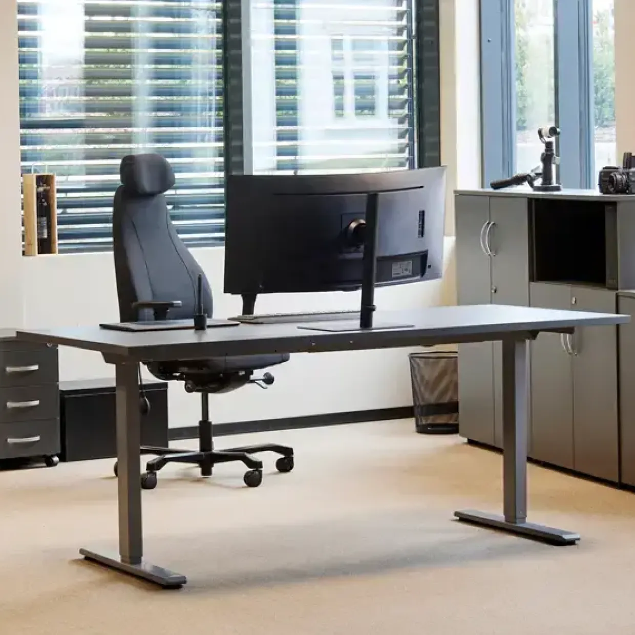 Hæve-sænkebord Ekoflex 2.0, antracit bordplade 1200x800mm