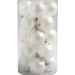 Hvide julekugler, perlemor, 6 cm perlemor - 20 stk.
