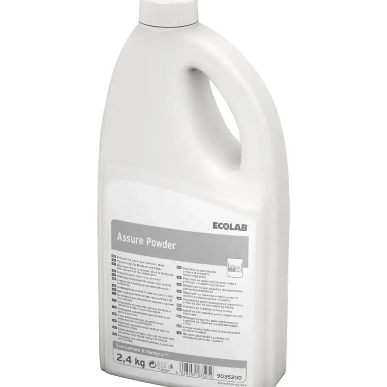 Iblødsætningsmiddel - Ecolab Assure Powder - Uden klor med farve uden parfume - 2,4 kg - 6 stk