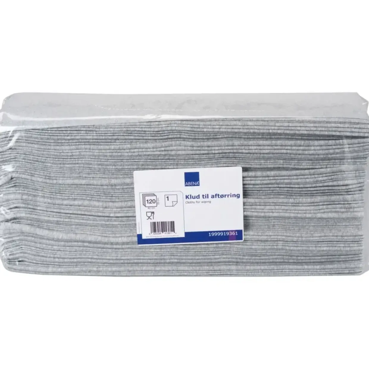 Industriaftørring, ABENA, 1-lags, interfold, 42x35cm, 10,5 cm, grå, nonwoven - 600 stk