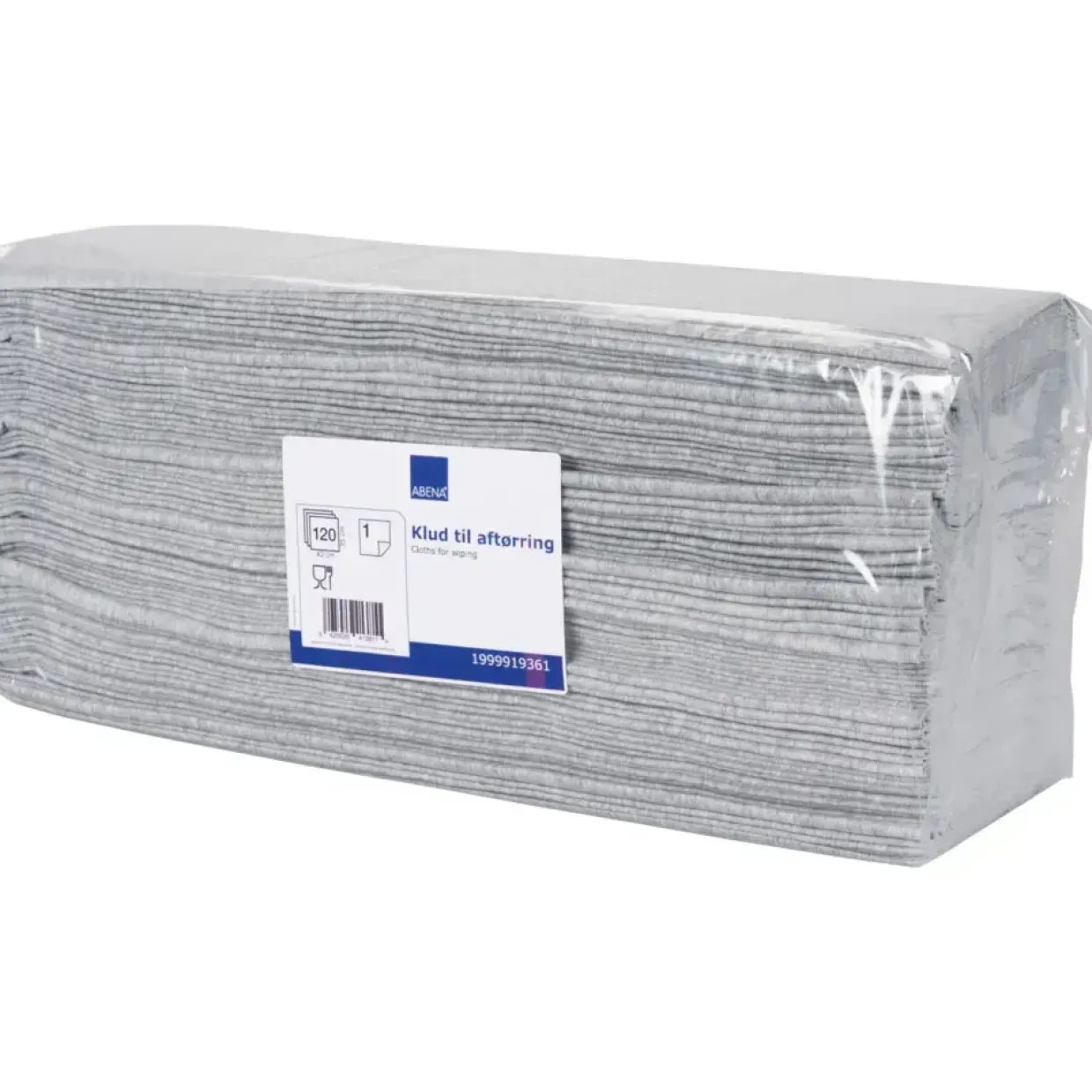 Industriaftørring, ABENA, 1-lags, interfold, 42x35cm, 10,5 cm, grå, nonwoven - 600 stk