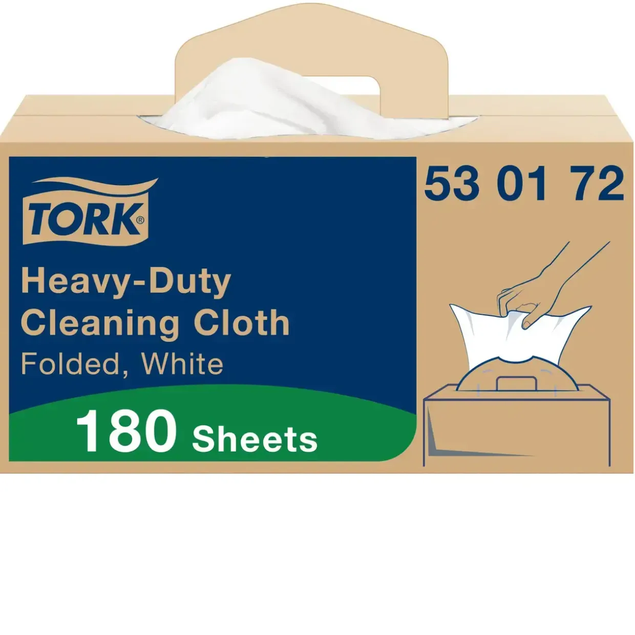 Industriaftørring - Tork W4 530179 - 1-lags - 41,5x35,5 cm - Nonwoven - 4x105 stk