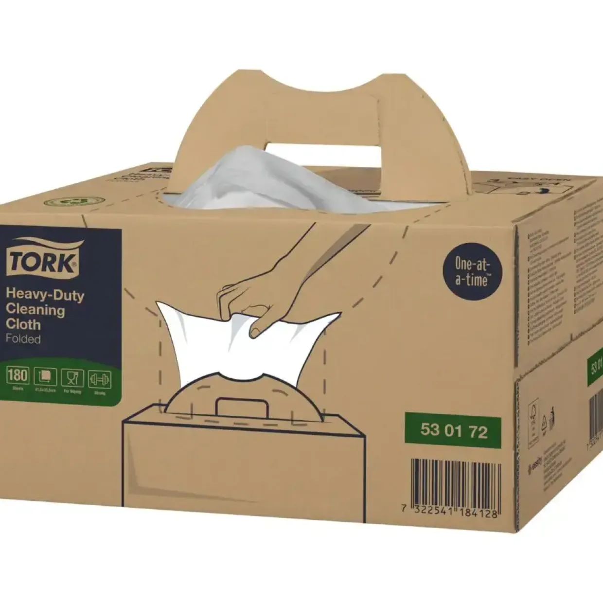 Industriaftørring - Tork W4 530179 - 1-lags - 41,5x35,5 cm - Nonwoven - 4x105 stk