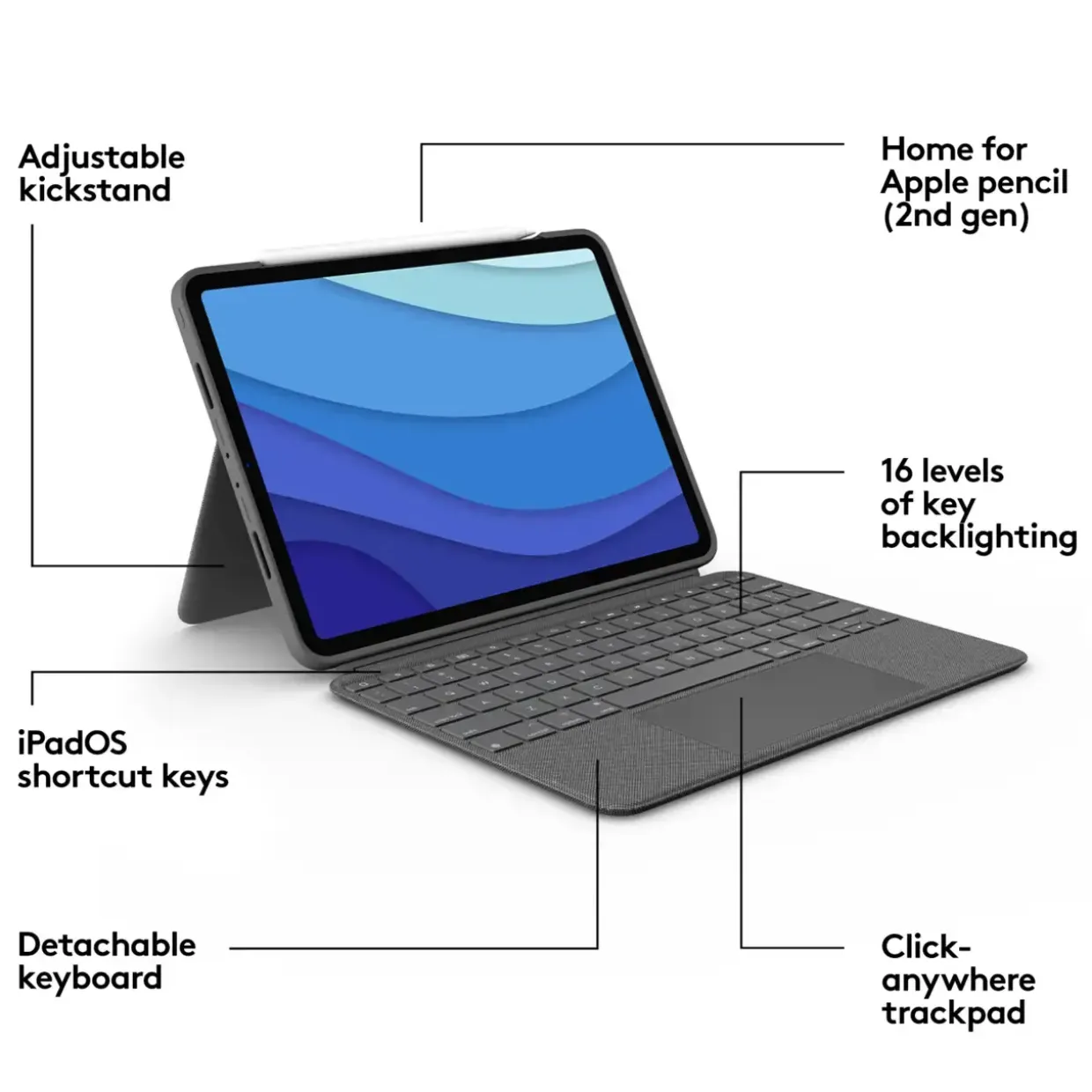 iPad Pro cover 11'' Logitech Grey (Nordic)