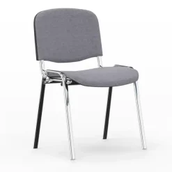 Iso stol, Grå med krom stoleben