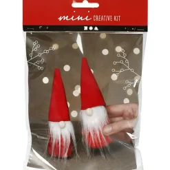 Julenisse - Kreativt minikit H: 12 cm snudenisser - 2stk.