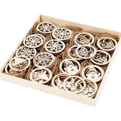 Juleophæng diameter 8 cm tykkelse 0,3 cm krydsfiner | 144 stk.