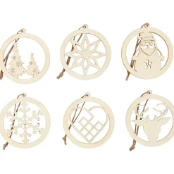 Juleophæng - Krydsfiner - Ø8cm - 0,3cm - 6 stk