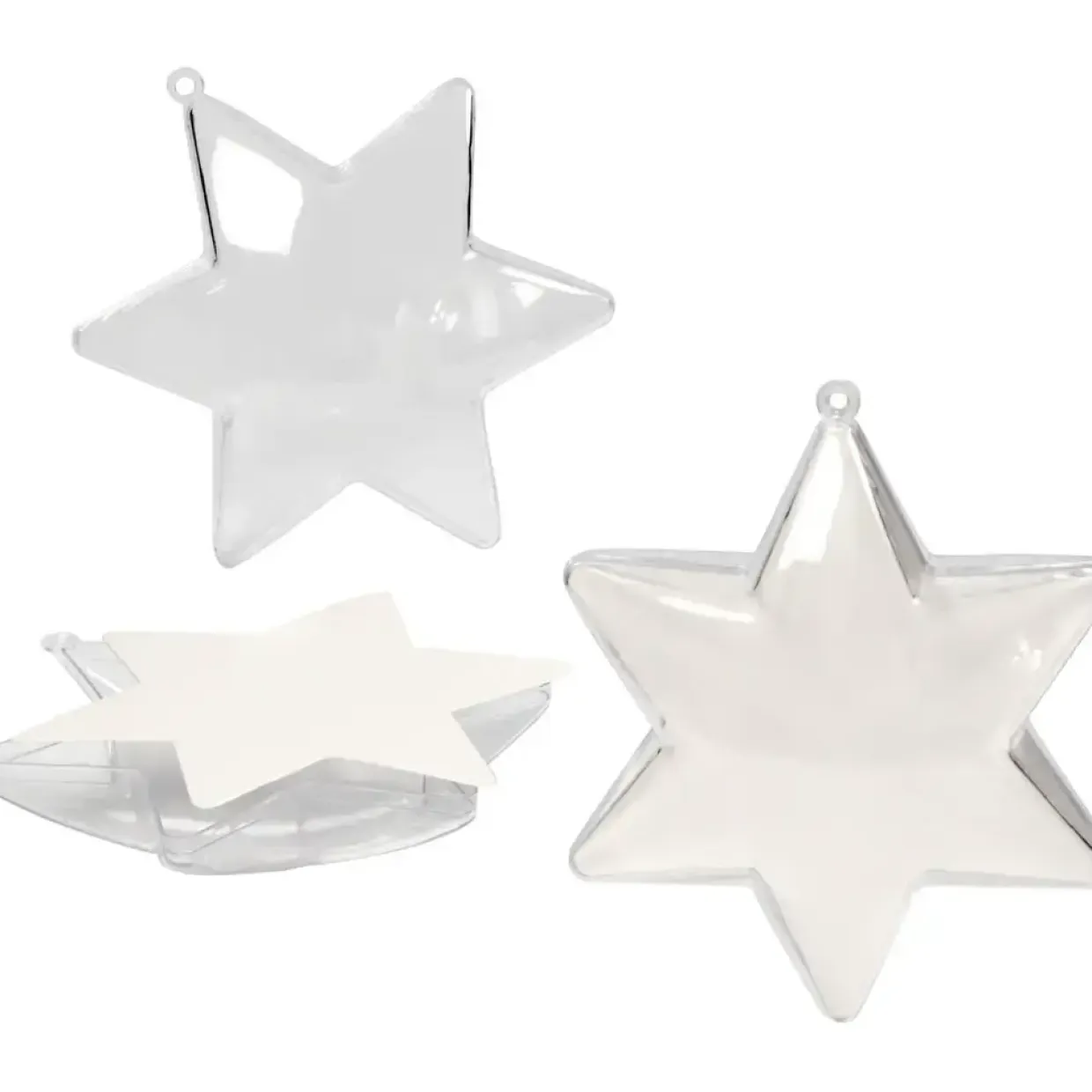 Julestjerner - Deko højde 10 cm transparent - 5 stk