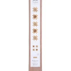 Julestjerner strimler - Vivi Gade guld glitter og lak B: 15 + 25 mm Ø: 6,5 + 11,5 cm L: 44 + 86 cm - 40 stk