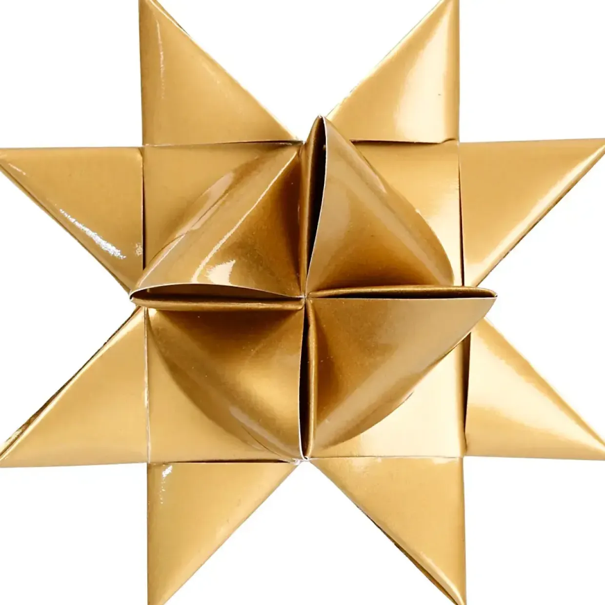 Julestjerner strimler - Vivi Gade guld glitter og lak B: 15 + 25 mm Ø: 6,5 + 11,5 cm L: 44 + 86 cm - 40 stk