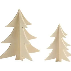 Juletræ i træ højde 13 + 18 cm krydsfiner - 2 stk