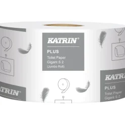 Jumborulle, Katrin 108925 Plus, 2-lags, hylse, 60mm, mini, 160m, hvid, 1280 ark - 12 stk