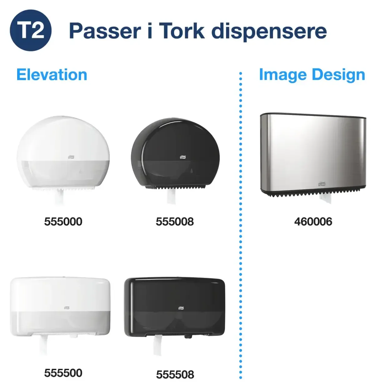 Jumborulle Tork Advanced 120280 - 2-lags hylse 59mm mini 170 m hvid 850 ark - 12 stk