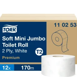 Jumborulle Tork 110253 - 2-lags hylse 59mm mini 170 m hvid - 12 stk