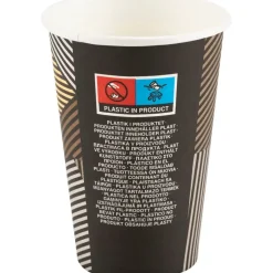 Kaffebæger Lines, ABENA Gastro, 9,2cm, Ø7cm, 20 cl, 22 cl, brun, pap/PE, 7,5 oz - 2500 stk