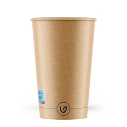 Kaffebæger Pap/Ac Ø90xH135mm 40cl 16oz Single Wall Brun Verive - 20 ps x 50 stk/krt