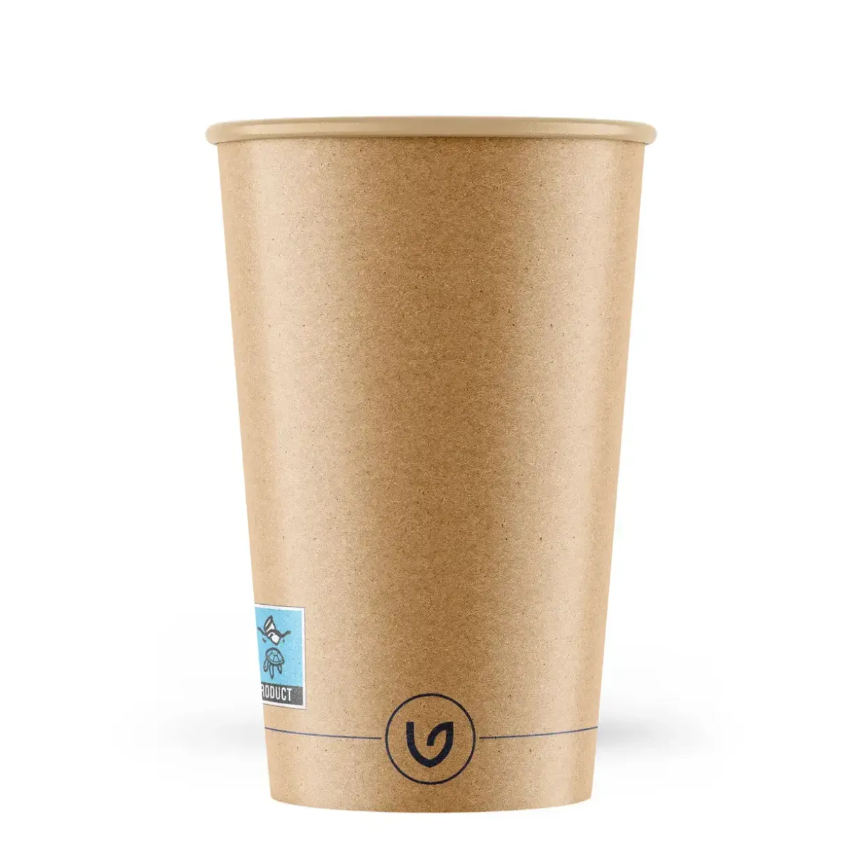 Kaffebæger Pap/Ac Ø90xH135mm 40cl 16oz Single Wall Brun Verive - 20 ps x 50 stk/krt
