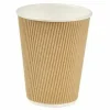 Kaffebæger Pap Ø90xH110mm 30cl 12oz Ripple Wall Natur - 20 ps x 25 stk/krt